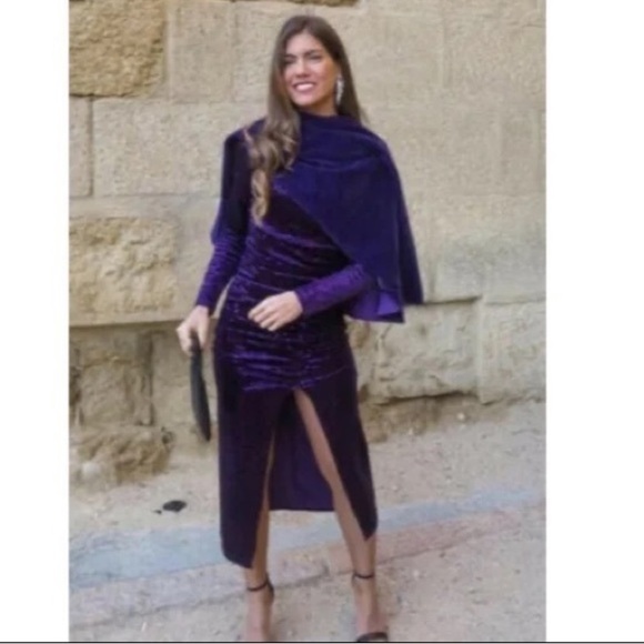 π ZARA FESTIVE DAYS PURPLE SEQUIN MOCK NECK MAXI DRESS! - Picture 14 of 16